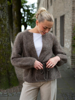 Ella&il Fredrikke Chunky Cardigan Brown