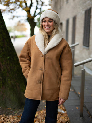 Camilla Pihl Melli Shearling Jacket Camel Suede