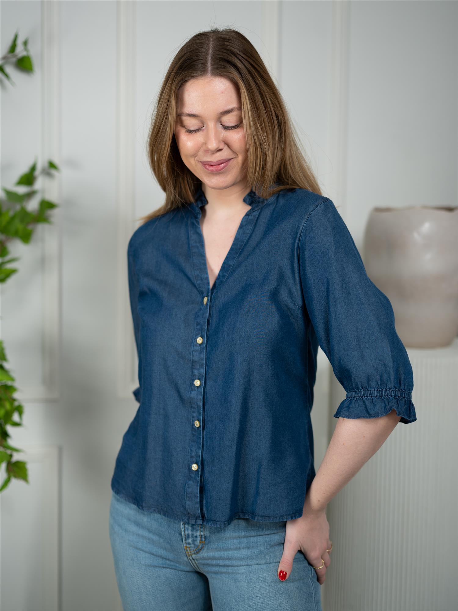 Stenströms Lilith Blouse Short Sleeve Dark Blue