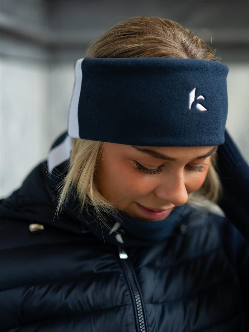 Kibo Classic Stripe Headband Navy w/White