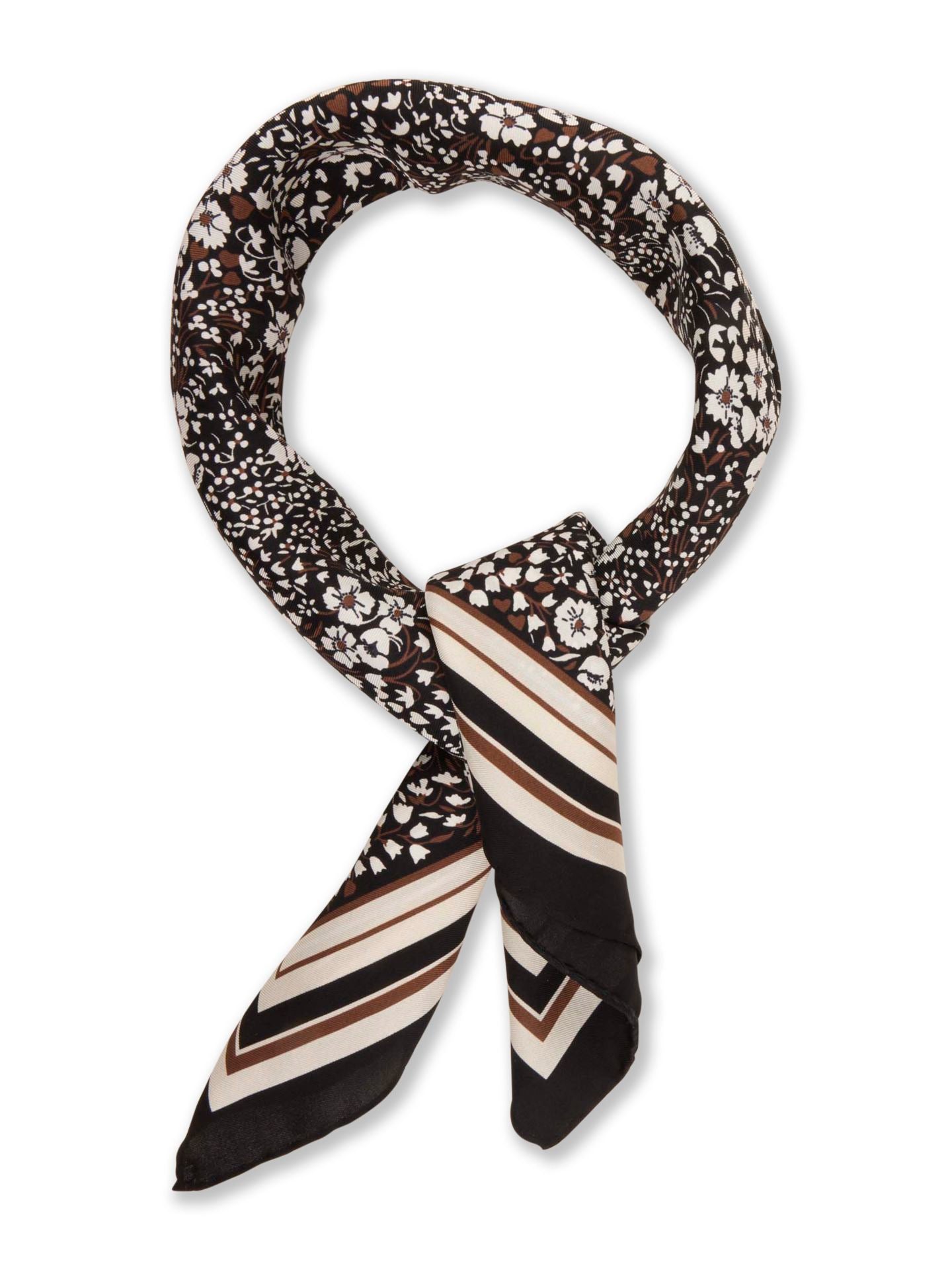 Stenströms Scarf 65 X 65 cm Black Pattern