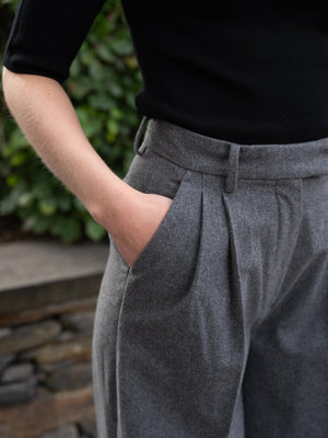 Camilla Pihl Ava Flannel Trouser Grey Melange