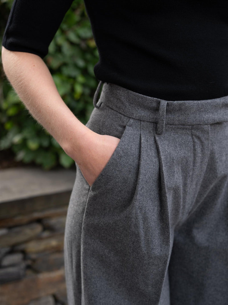 Camilla Pihl Ava Flannel Trouser Grey Melange