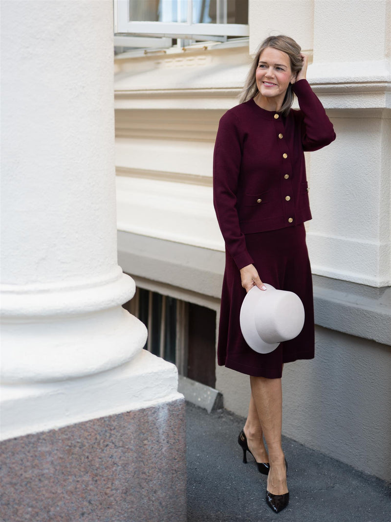 Busnel Aria Cardigan Solid Bordeaux