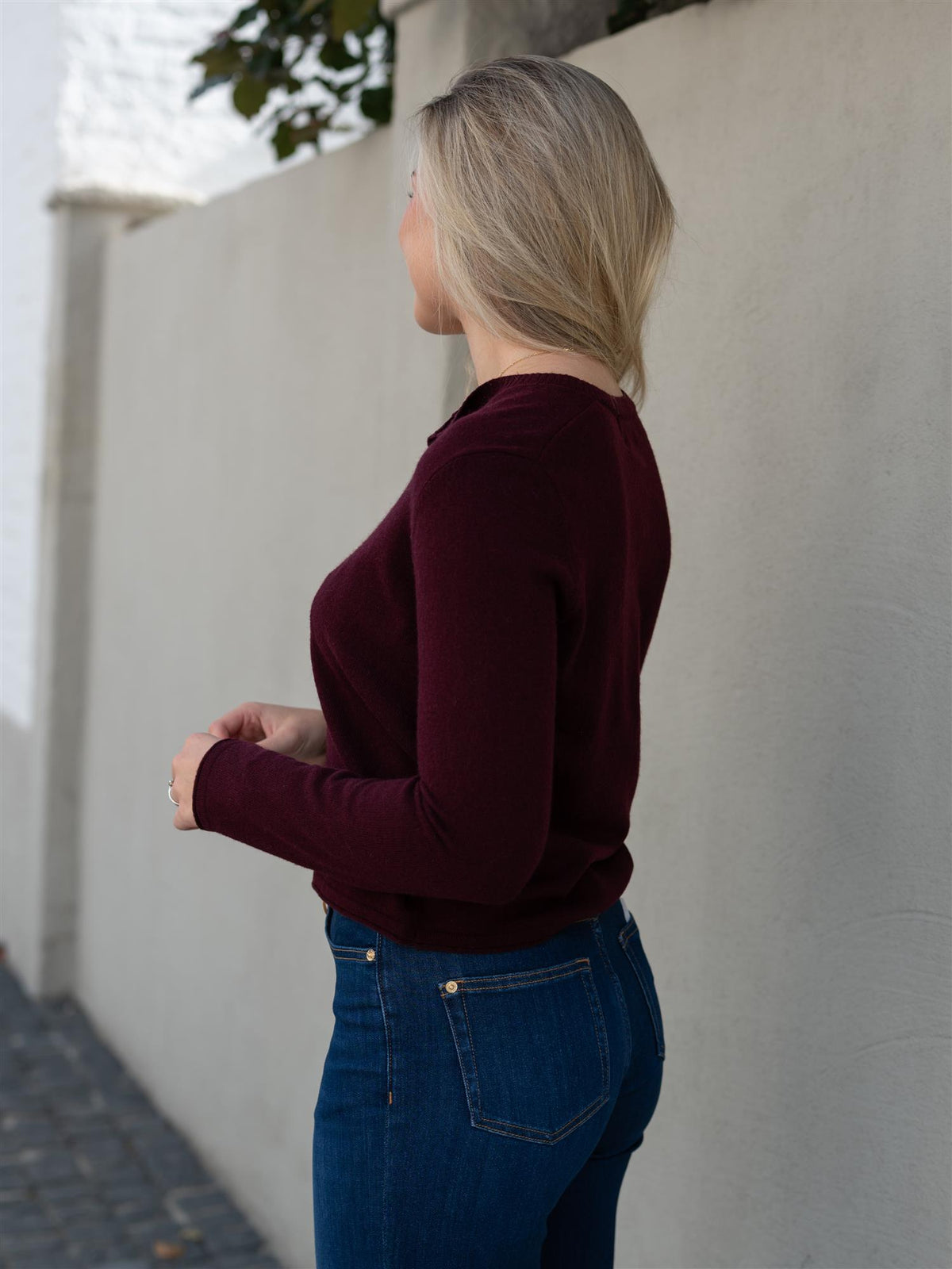 Dear Dharma Clara Cardigan Aubergine