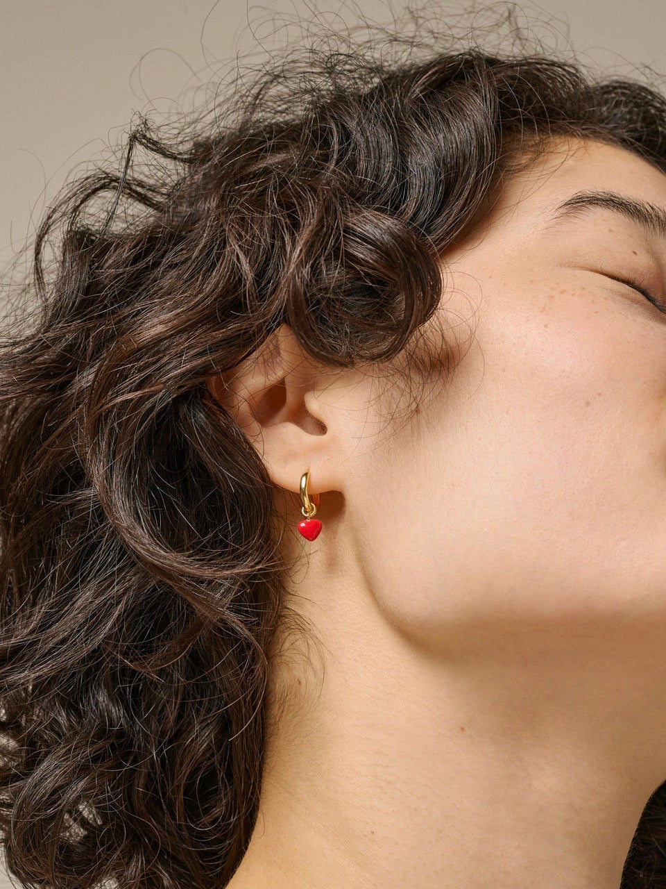 Enamel Hoops Amore Red Heart