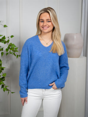 Mmthora V-Neck Knit Ultramarine