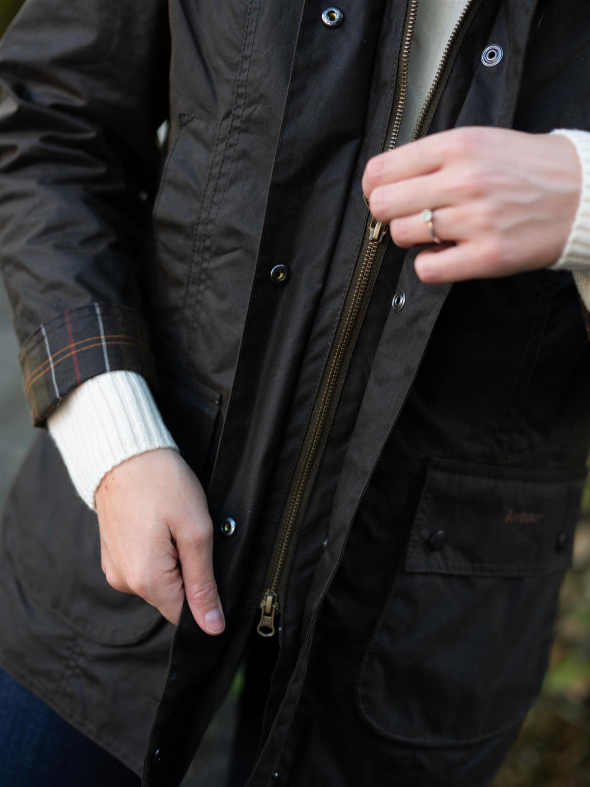 Classic Beadnell Wax Jacket Olive