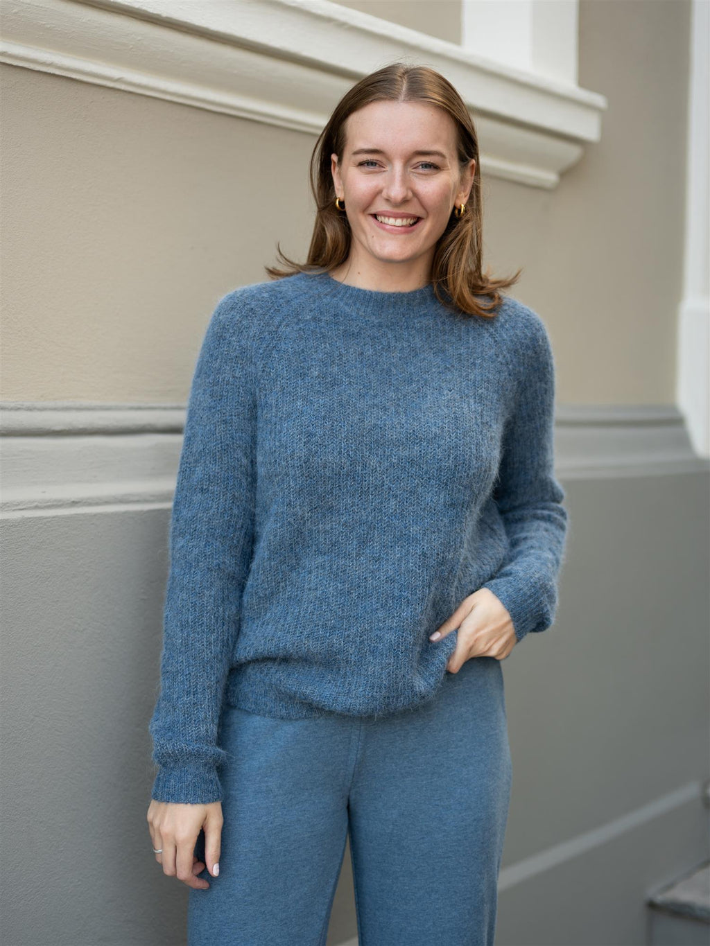 Lexington Alpaca Blend Ragland Sweater Blue