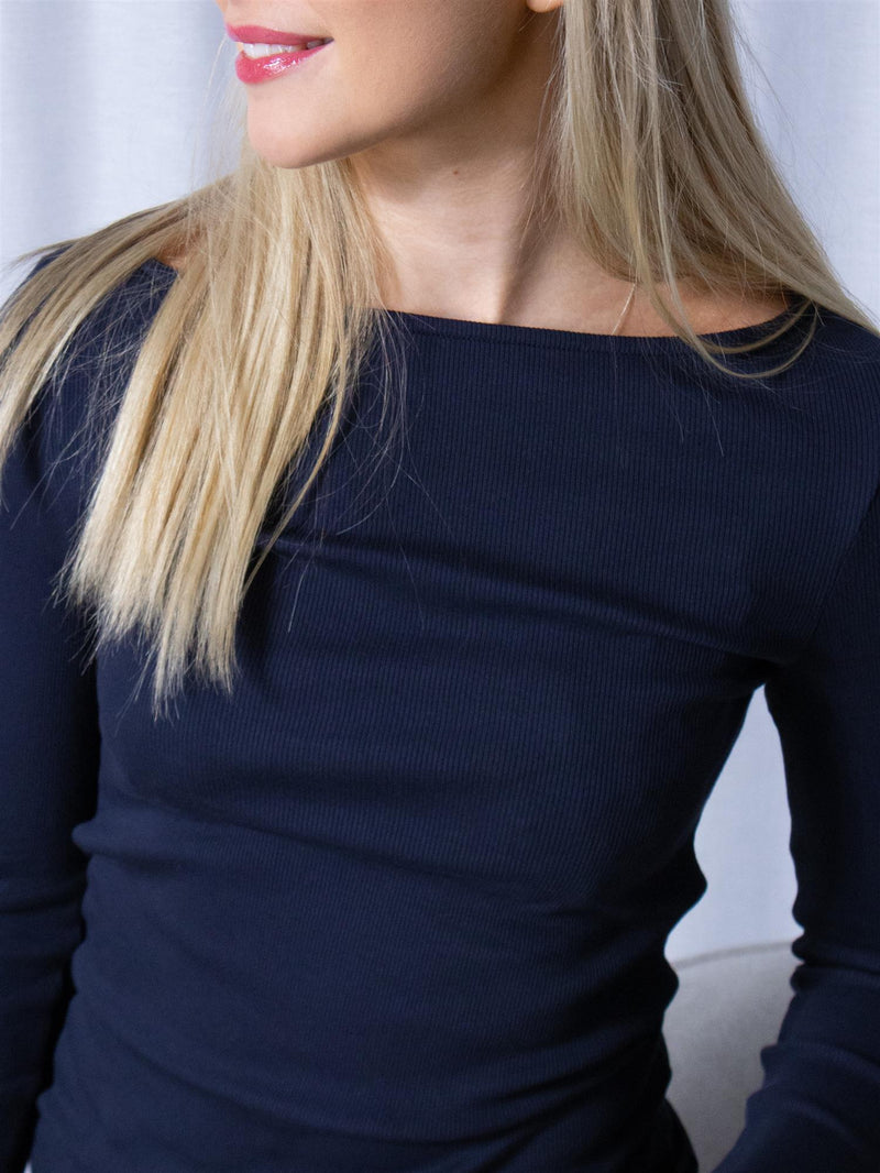 Camilla Pihl Petronella Rib Boatneck Navy