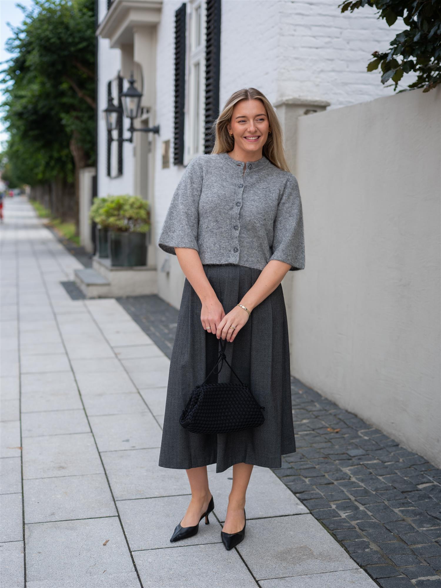 Kathryn Skirt Grey Pattern