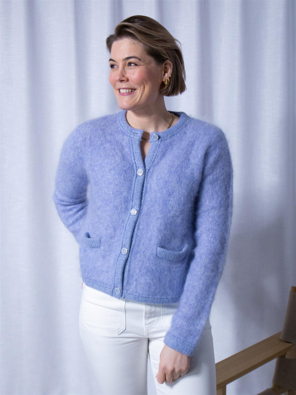 Ella&il Una Chunky Jacket Light Blue