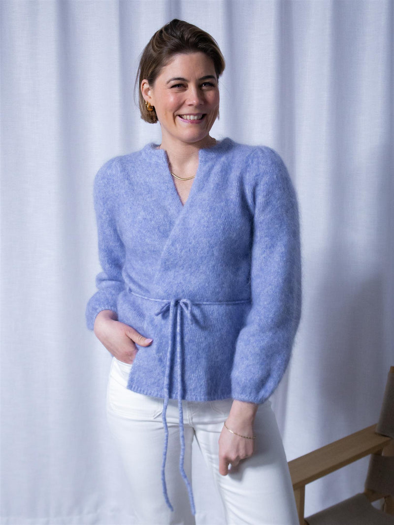 Ella&il Fredrikke Chunky Cardigan Light Blue