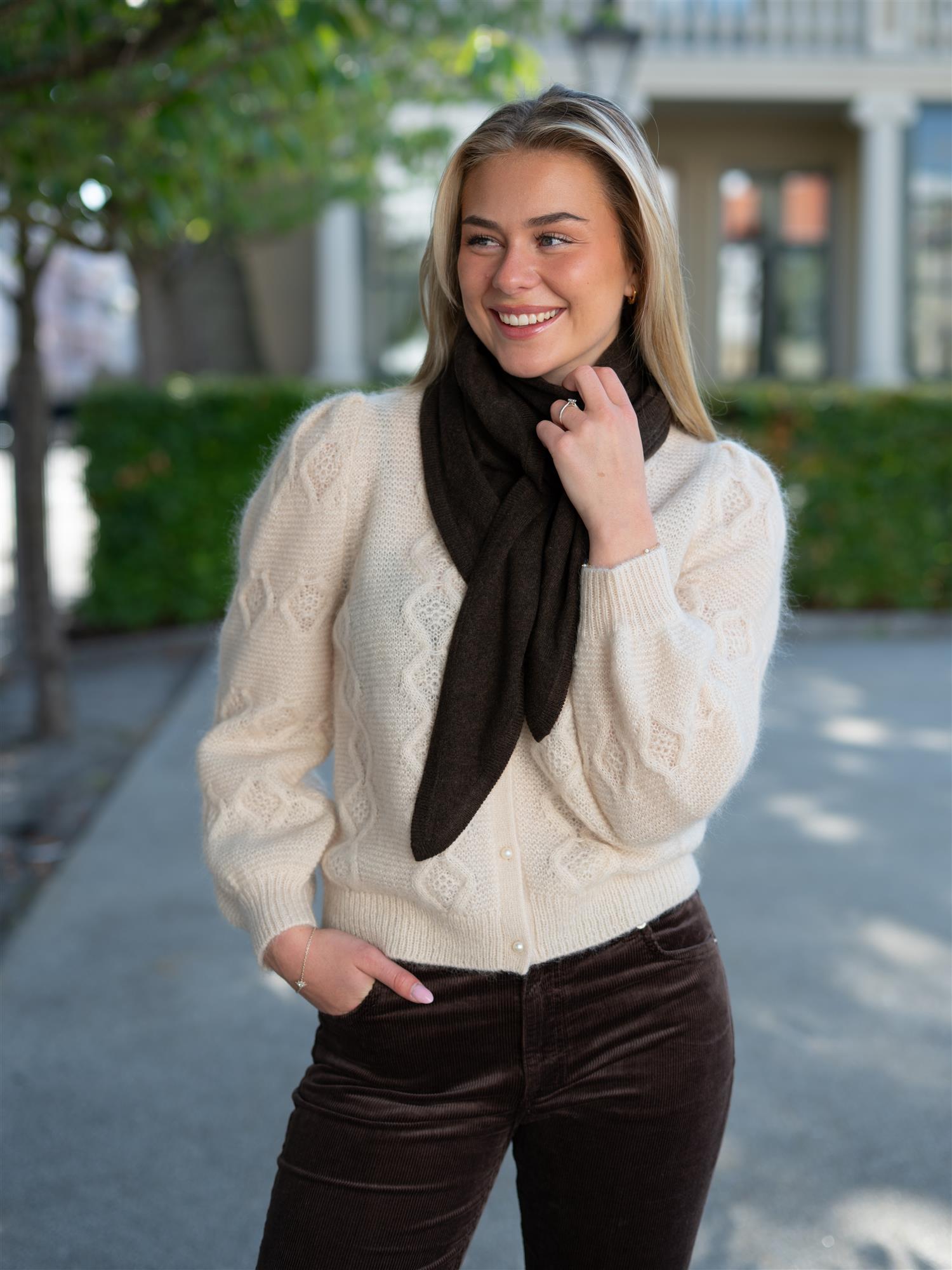 Mira Wool Cash Scarf Espresso