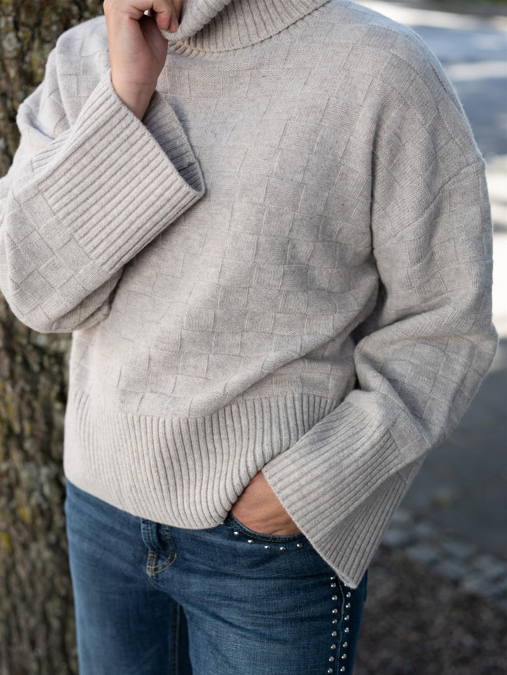 Ella&il Karine Merino Sweater Beige