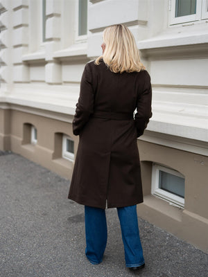 Sand Cashmere Coat Brown W-Clareta Belt Midi