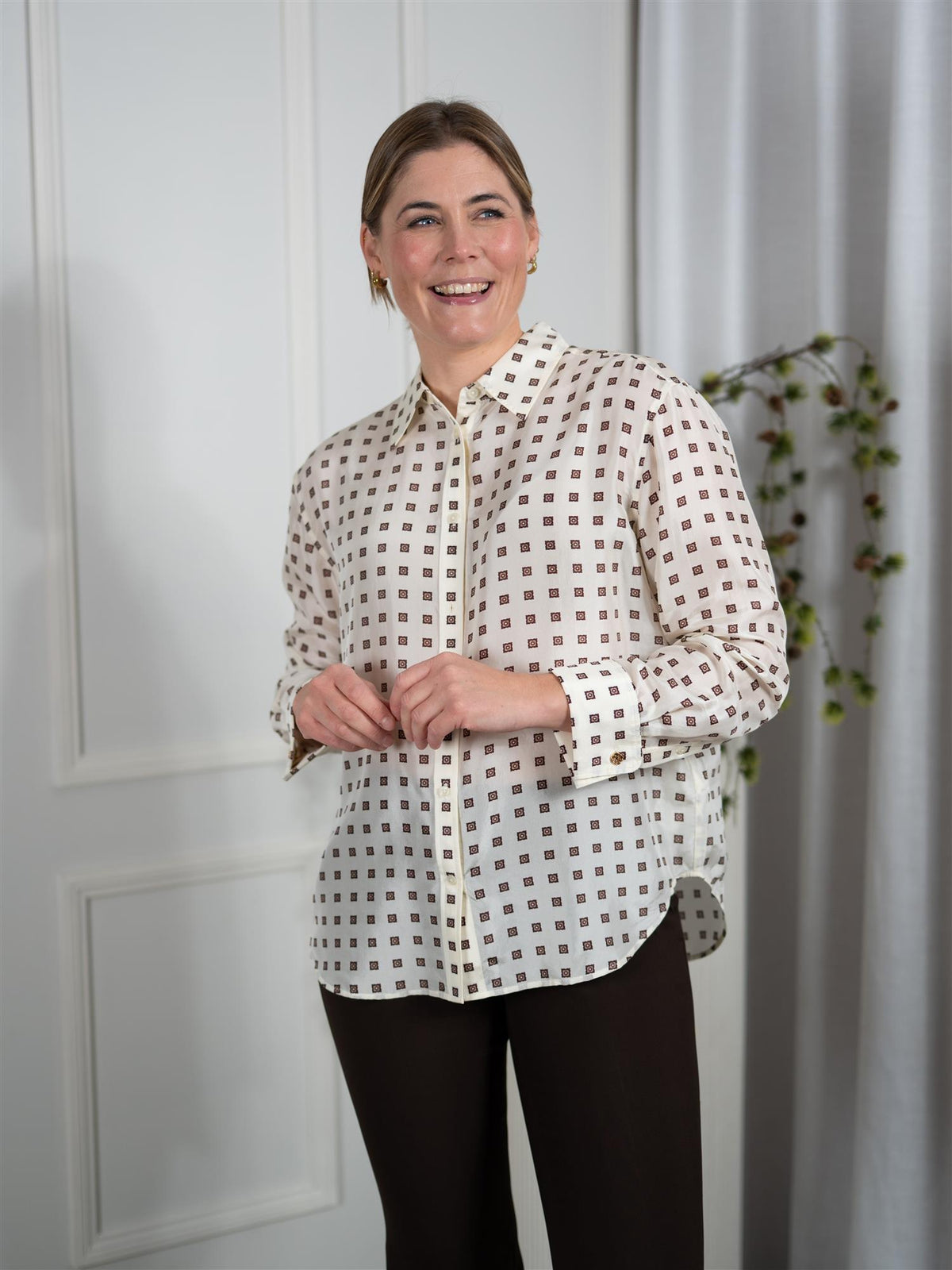 Habotai Silk Blouse Eggshell