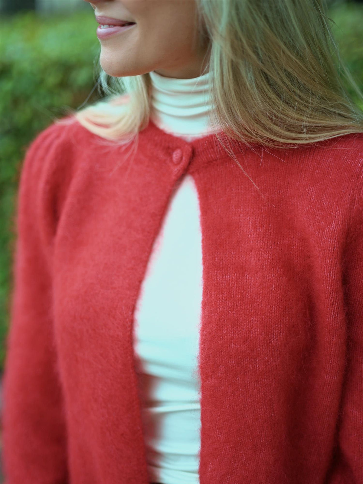 Amelia Chunky Cardigan Bright Red