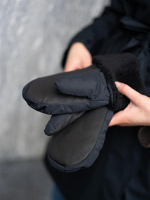 BRGN Puffer Mittens New Black