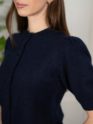 Davida Puff Sleeve T-Shirt Navy