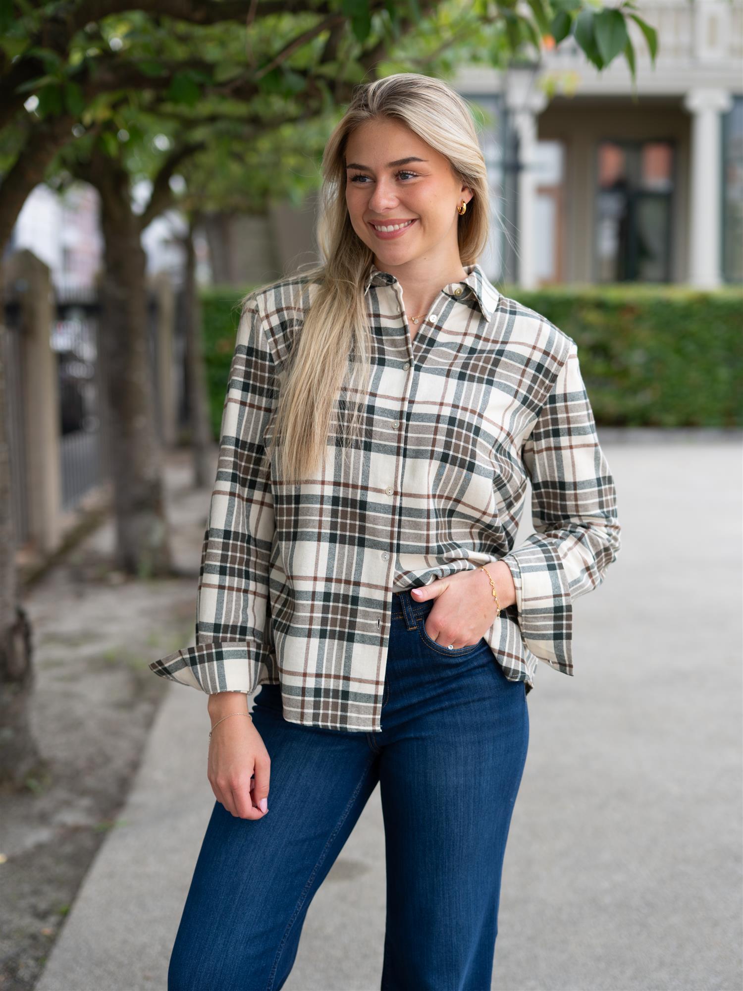 Joan Flannel Shirt Green Check