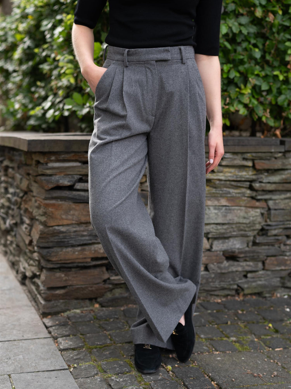 Camilla Pihl Ava Flannel Trouser Grey Melange