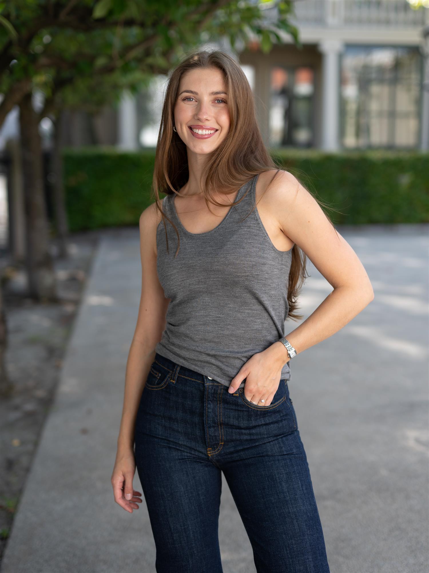 Emmie Tank Top Stone Grey