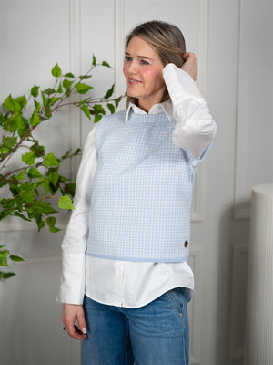 Busnel Rosalin Top Pepita Ice Blue