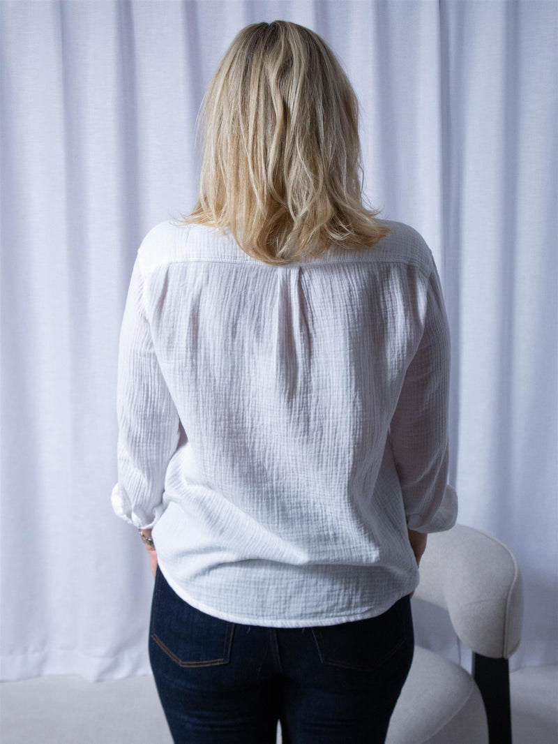 Denim Studio Rosalie Double Gaze De Coton Blanc