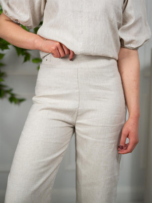 Ella&il Molly Linen Pants Beige Melange
