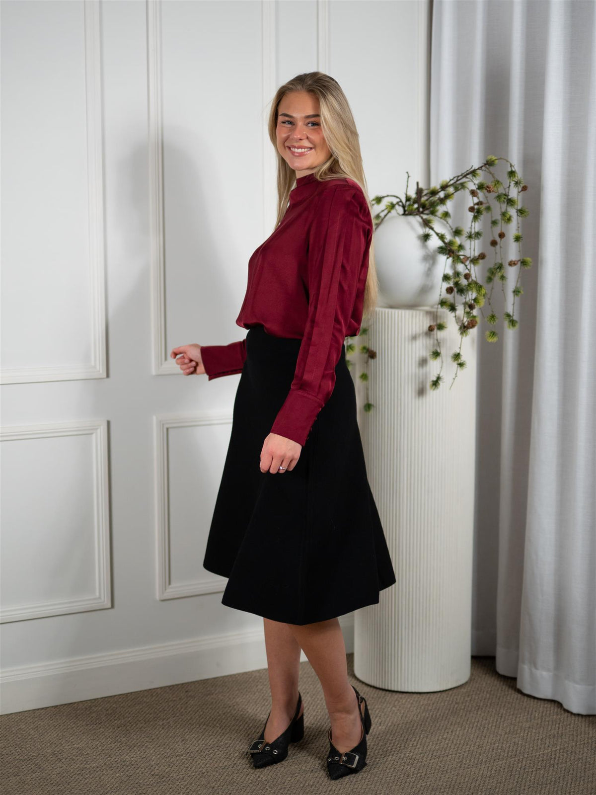 Arlene Blouse Dark Red