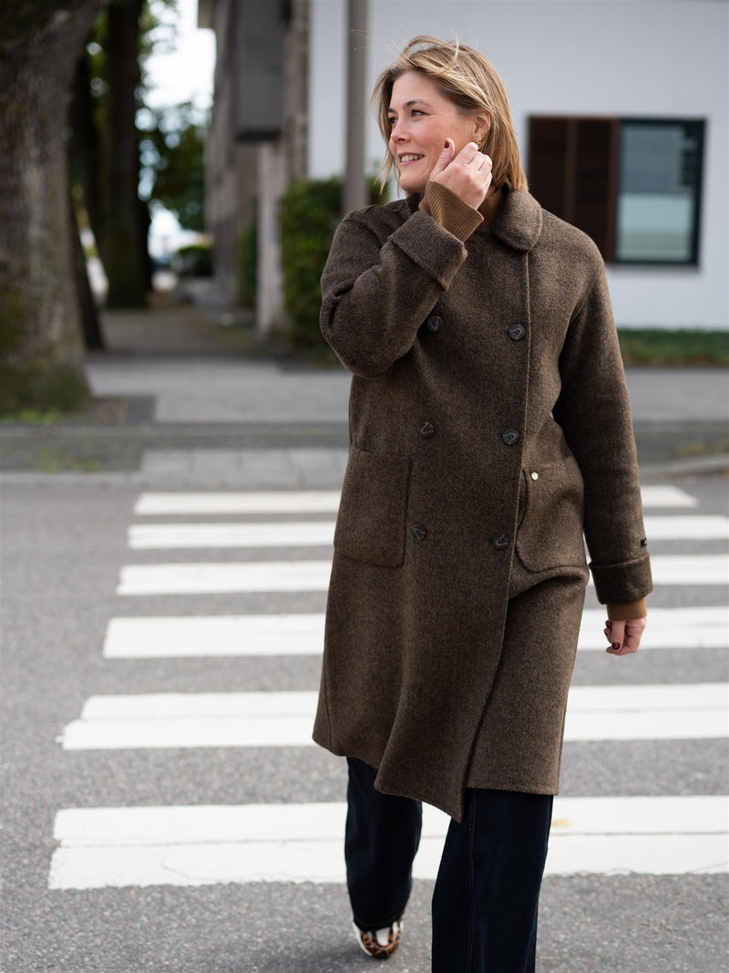 Mos Mosh Lucca Barkley Wool Coat Slate Black