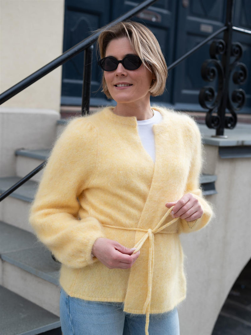Ella&il Fredrikke Chunky Cardigan Yellow