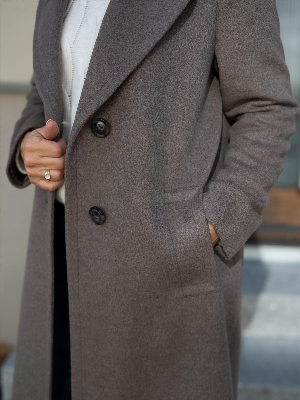 Cashmere Coat Clareta Long Brown