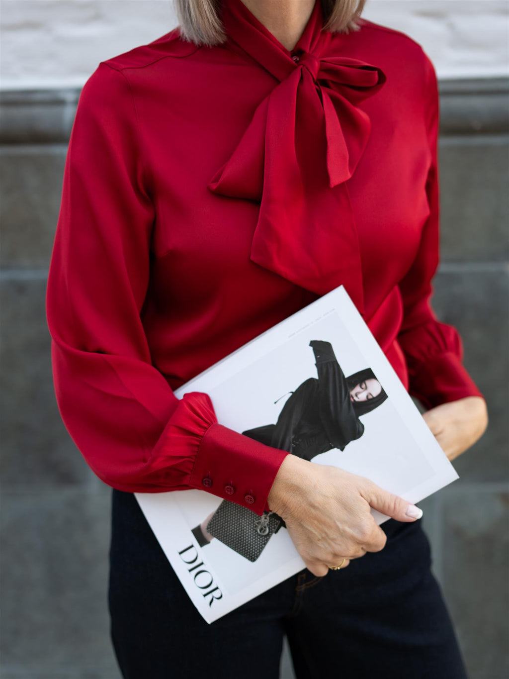 Stenströms Selma Blouse Bowtie Flyfront Red