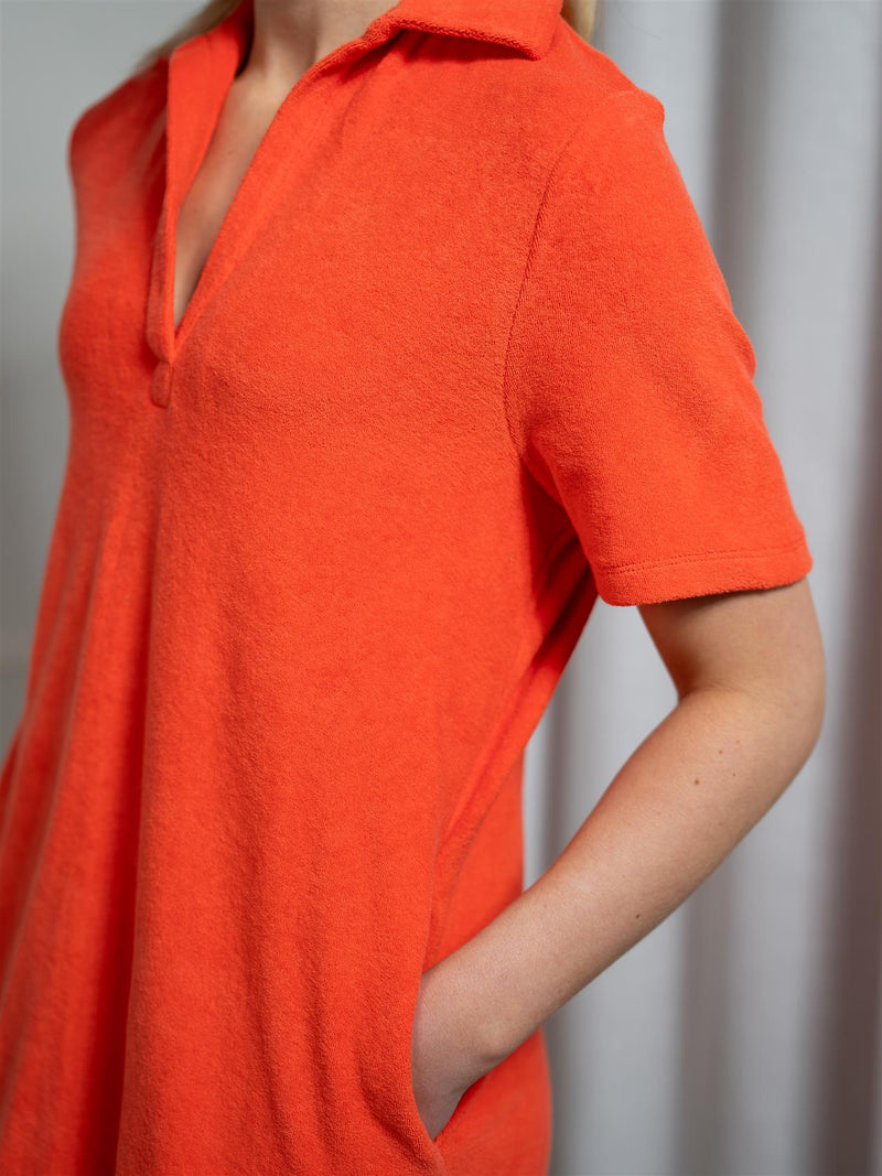 Lexington Organic Cotton Terry Polo Dress Red