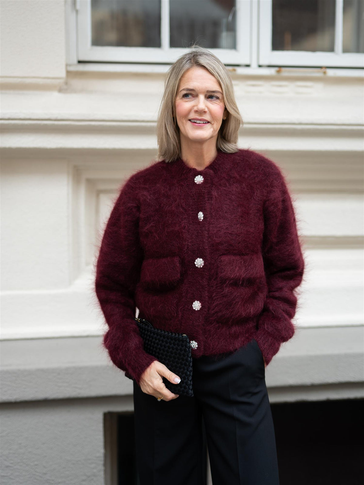 Thessa Lux Chunky Jacket Oxblood