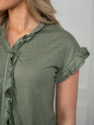 Ella&il Karianne Linen Tee Green