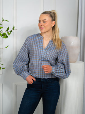 MMYen Check Blouse