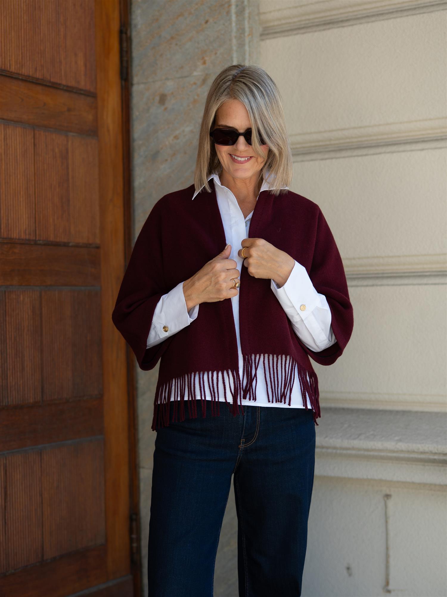 Keyla Lambswool Jacket Burgundy