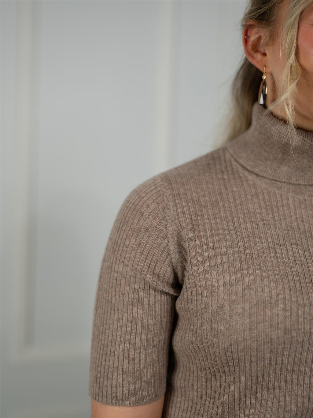 Davida Turtleneck Rib T-Shirt Mink