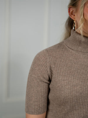 Davida Turtleneck Rib T-Shirt Mink