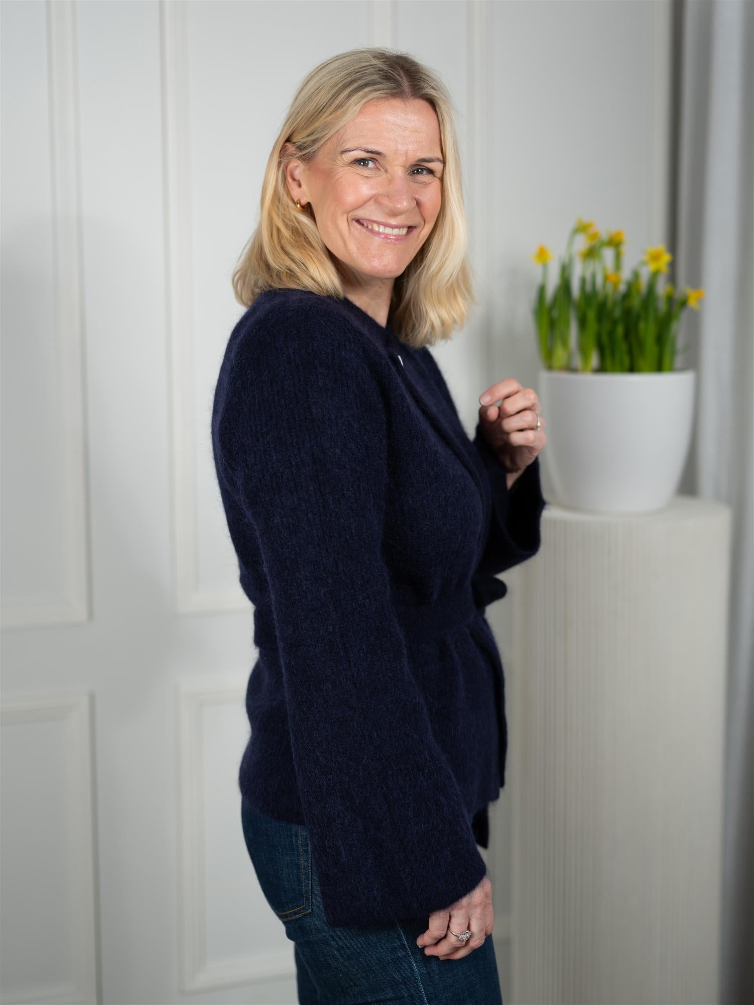 Zira Mohair Cardigan Navy