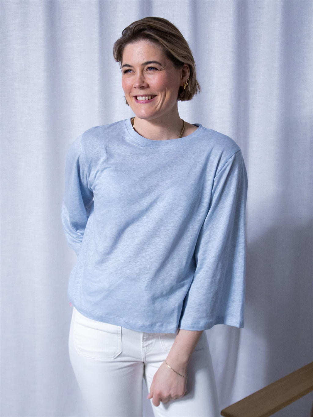 Ella&il Heli Linen Tee Kentucky Blue