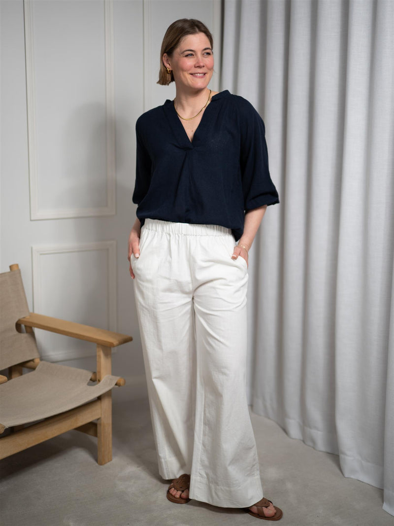 Gant Linen SS Blouse Evening Blue