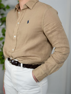 Polo Classic Fit Linen Shirt Coastal Beige