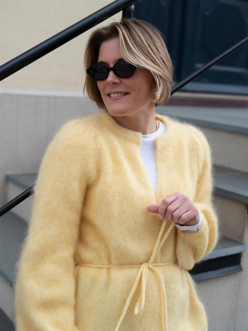 Ella&il Fredrikke Chunky Cardigan Yellow