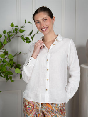 Busnel Nenne Linen Blouse White
