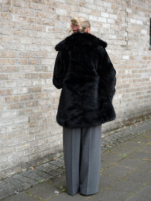 Ella&il Anna Fake Fur Jacket Black