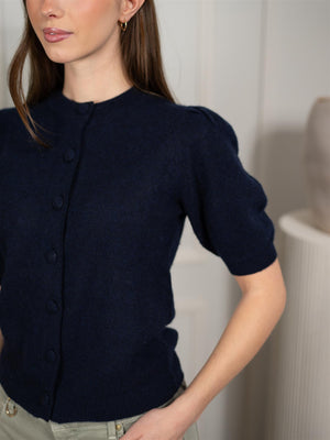 Davida Puff Sleeve T-Shirt Navy
